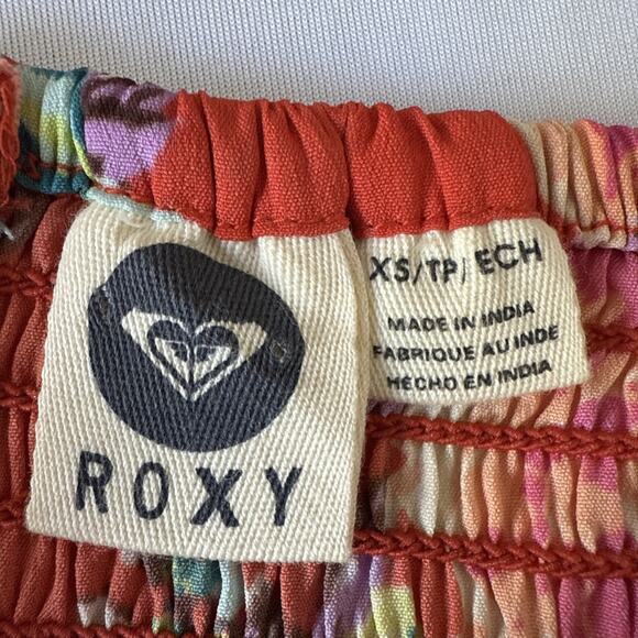 Roxy Women's XS Cottage Red Floral Smocked Mini Sundress Surf Skater Boho - Picture 5 of 12